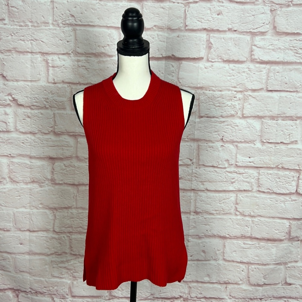 NWOT J Crew Red Vest Pullover Sweater Sz S - Picture 2 of 11